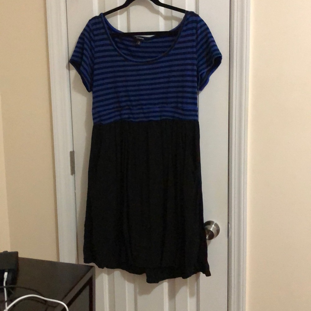 Torrid Blue and Black Knit Dress with POCKETS!